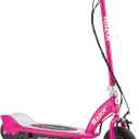 Razor E100 Electric Scooter for Kids Ages 8+ - 8" Pneumatic Front Tire, Hand-Operated Front Brake, Up to 10 Mph and 40 Min of Ride Time, for Riders Up to 120 Lbs (Pink)