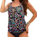 Yonique Women's Tankini, free Size, black