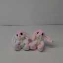 My OLi Bunny Stuffed Animal Pack of 2 Plush Rabbit 7in Stuffed Bunny with Floppy Ear Bedtime Friend Soft Toy Gifts for Girls Boys Kids, Pink & Rainbow