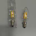 E14 Base LED Filament Candle Shape Light Bulb,E14 European Base Bulb,Warm White 2700K 400LM 40W Equivalent,C35 Clear Glass Torpedo Shape Bullet Top,No-Dimmable (2-Pack)