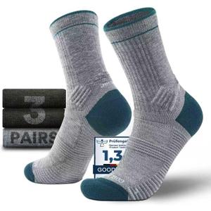Juclise Womens Lightweight Merino Wool Hiking Mirco Crew Socks Compression Moisture Wicking Anti-Blister Cushioned Breathable (S)