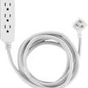 Cordinate 3-Outlet Grounded Extension Cord, 10', Gray/White