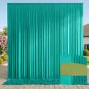 30 ft x 10 ft Wrinkle Free Turquoise Backdrop Curtains for Parties, Thick Polyester Teal Photo Backdrop Drape Panel for Wedding Mermaid Birthday Photography Background Party Backdrop Stand