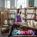 Kitchen Apron, Work Apron, Canvas, Multiple Pockets, Gardening, Painting, BBQ, Artist, Carpenter, Sizes M to XXL, Purple (Purple, XXL)