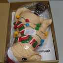 Percozzi Labrador Dog Christmas Tree Topper with Glitter Star,Lights, Scarf Xmas Tree Ornament Puppy Winter Holidays Home Decoration Wreath Attachment Doggie Lover Gift Ideas