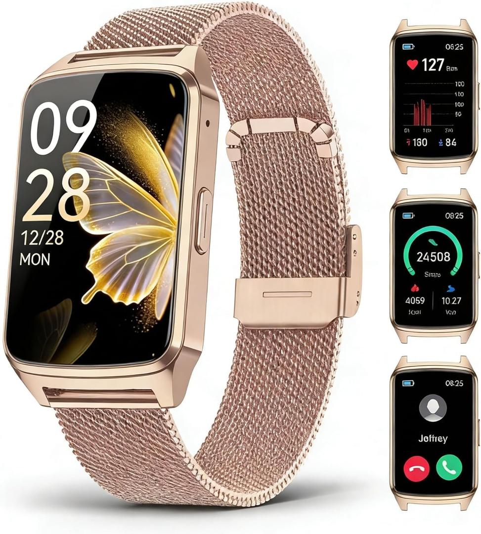 Fitness Tracker Watch for Women Men, Step Counter Compatible with iPhone Android, IP68 Waterproof Activity Tracker with Sleep Monitor, 110+ Sports Pedometer (Duskgold, 1.57)