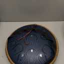 Steel Tongue Drum - 14 Inch 15 Note Tongue Drum - Hand Pan Drum with Music Book, Handpan Mallets and Carry Bag, C Major, Navy Blue