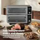 Ninja Double Oven Pro Smart XL Countertop Oven & Air Fryer | 30.2 Qt Capacity | 12-in-1 with Smart Finish & Dual Zone Tech to Cook 2 Meals at Once | Fits up to 4.5lb Chicken | Stainless Steel | DCT801
