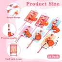 48 Pcs/24 Sets Valentine's Day Dinosaur Keychains Gift Crafts Dinosaur Nugget Cards and Beaded DIY Key Chain Making Kit Valentine Exchange Gifts for Classroom School Activities Party Favor