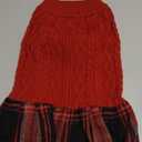 YUDODO Dog Sweater Dress for Small Dogs Girl with Bowtie Winter Warm Dog Turtleneck Sweater with Leash Hole Soft Puppy Knitwear Clothes Cute Doggie Dresses for Yorkie Chihuahua (Red, L)