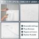 N&Y HOME Extra Long Waffle Weave Shower Curtain with Snap-in Fabric Liner Set, 12 White Hooks Included - 71" x 84", Hotel Style & Mesh Top, Machine Washable & Water-Repellent - 71x84, White