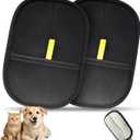 2 Pcs Pet Hair Removal Glove, Reusable Cat Dog Electrostatic Hair Remover Grooming Glove Brush Tool (2 Pack Black)