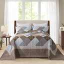 Oversized King Bedspreads 120x120-3 Pcs California King Quilt, Extra Large Quilt Sets All Season Use,Rustic Bedding Sets King Size,Reversible Coverlet Lightweight Microfiber Bed Quilts