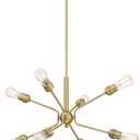 Nuvo 60/6925 Faraday Pendant Fixture Brushed Brass Finish, 8 Light