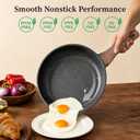 YASHE 9.5 Inch Granite Nonstick Frying Pan, Induction Hob, Non-Toxic | PFOA/PFOS Free Cooking Pan Scratch Resistant with Stay-Cool Handle Omelette Pan for All Stovetops