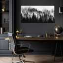 Foggy Forest Wall Art for Bedroom Black and White Pictures for Wall Living Room Home Office Canvas Wall Decor Ready to Hang 20 x 40 Inch