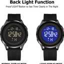 COSSINIGE Mens Digital Waterproof Military Watch for Men Black Dive Tactical Sports Minimalist Ultra-Thin Wrist Watch