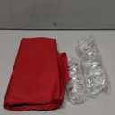 EBOOT 16 PCS Christmas Napkins and Ring Set 8 PCS Red Washable Napkins Cloth Fabric and 8 Christmas Rings Holder for Xmas Holiday Dinner Party Table Decoration(Snowflake, Tree)