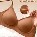 Jelly Bras for Women - S-2XL Seamless Wireless Padded Bralette with Support, Comfy Everyday T-Shirt Bra No Underwire (XXL)