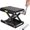 CXRCY1200 LBS Motorcycle Jack with Dolly, Motorcycle Lift Scissor Jack Upgraded Dirt Bike ATV Steel Motorcycle Hoist Stand with Ratchet Wrench,Crank Handle,Thickened Rubber Pad,Wide Deck