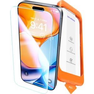 UltraGlass Crystal Armor for iPhone 16 Pro Screen Protector (No Black Bezels) 9H+ Military-Grade Shatterproof Screen Protector 16 Pro Tempered Glass, One Step Easy Installation, 1 Piece