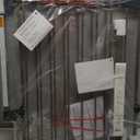 Cumbor 29.243" Baby Gate for Stairs, Wall-Mounted (Drill Required), Expandable No Bottom Bar Dog Gate, Auto Close Extra Wide Walk Thru, Pet & Toddler Proof Gate, Top & Bottom of Stairways (Brown)