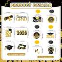 Graduation Decorations 2026 Set: Class of 2026 Decorations with Congrats Grad Banner Backdrop Balloons Cupcake Toppers Hanging Swirls Honeycomb Centerpieces for Grad Party Decorations