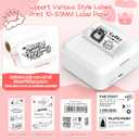 Portable Bluetooth Label Maker Machine with 30x50 mm Tape, Compact & Wireless Mini Label Printer Thermal Label Maker for Home, Office, Kitchen, Compatible with iOS & Android, White