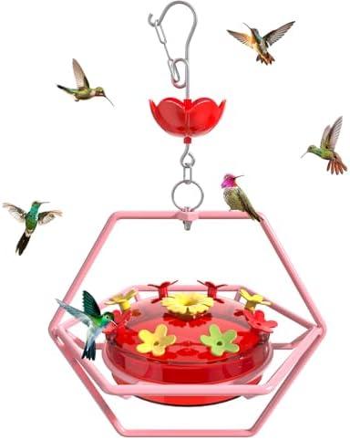 Wide-Mouth Hummingbird Feeder with Built-in Ant Moat – Easy Refill & Clean, Outdoor Decorative Feeder for Gardens & Patios