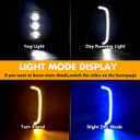 LED Fog Lights with 3 Colors DRL for Toyota Rav4 2019-2025, White LED Daytime Running light, Amber Turn Signal,Blue Lights for Nights, Fog Lamp Assembly kit with Bezel,Include Wiring Harness