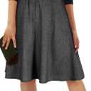 Happy Sailed Womens Winter Fall Tweed High Waisted Flared Mini Skater Skirt A Line Pleated Midi Skirts, Large