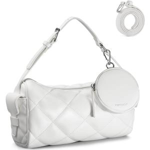 TOPEAST Quilted Crossbody Bags for Women with Coin Purse, Vegan Leather Crossbody Bag, Small Purse with Adjustable Strap
