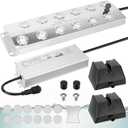 Ultrasonic Fogger Mist Maker 12 Head (9000ml/H) with 400W Waterproof Power Supply & Floats, Ultrasonic Humidifier Ideal for Pond, Vegetable Preservation, Landscape, Lawn, Halloween