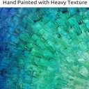 Bedroom Abstract Canvas Wall Art: Living Room Kitchen Teal Textured Picture Hand Painted Contemporary Painting Artwork Horizontal Large Modern Print Decor for Home Office, 36"L x 24"W