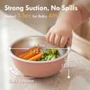 Moonkie Baby Bowls with Suction, Stainless Steel & Silicone Toddler Bowls with Lids, Seamless One-Piece Design Silicone Bowls for Babies 4 Months+, 13oz, BPA-Free, Lead-Free, Dishwasher Safe, 4 Pack