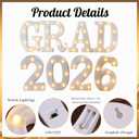2026 Graduation Decorations 8 LED Marquee Light-Up Letters,"Grad 2026"for Preschool, Kindergarten, School, and College Party Dcor