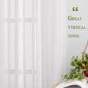 NICETOWN White Sheer Linen Curtains for Living Room 84 inch Length 2 Panels Set, Grommet Semi Sheer Privacy with Light Filtering Flax Window Treatments for Bedroom, W52 x L84