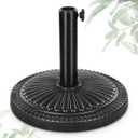 FRUITEAM 15" 23 lbs Round Patio Umbrella Base Pre-Filled Umbrella Stand Sun-Flower-Pattern Heavy Duty Market Umbrella Base Stand for Patio, Outdoor, Swimming Pool, Black