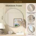 TETOTE Brushed Nickel Mirror 30 inch Round Mirror for Wall, Bathroom, Living Room, Bedroom, Vanity, Entrance