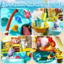 Ploomi Upgraded Toddler Sand Water Table Toy with Electric Water Pump, Kids Sand Water with Faucet/Play Food Accessories/Fishing Toy, Kitchen Play Sink Toys for Girl Boy Age 3+ (Light-Blue)