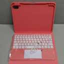 Harvopu Compatible for iPad 11th 10th Generation Case with Keyboard, Folio Cover with Pencil Holder, Multi-Touch Trackpad, 7 Color Backlit, Detachable Keyboard for iPad (A16) 11th/10th Gen (Pink)