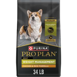 Purina Pro Plan Weight Management Dry Dog Food Chicken and Rice Formula - 34 lb. Bag (EXP 11/30/26)