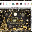 Black Gold Merry Christmas Backdrop Happy New Year 2026 Xmas Tree Gold Glitter Photography Background Winter Xmas New Year's Eve Family Holiday Party Decoration Banner Supplies (Black Gold, 8x6FT)