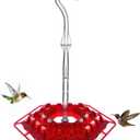 Lil Sweety Hummingbird Feeders | Outdoor Hanging Leak-Proof Feeder w/ 30 Feeding Ports | Built-in Moat, Feeding-Weather Proof & Easy-Filling System | 12-Oz Capacity | Made in The USA | Red