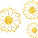 RESACO Metal Sunflower Wall Decor 3 Pieces Flowers Metal Wall Art Sunflowers Home Decorations for Bathroom Living Room Kitchen Home Office (Gold)