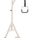 VEVOR Trapeze Bar for Bed Mobility, Height-Adjustable Bed Trapeze with 2 Casters, 350LBS Weight Capacity Heavy Duty Pull Up Trapeze Bar with Floor Stand for Elderly, Disabled, Bedridden Patients, Triangle Support