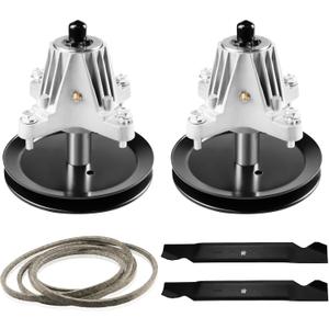 46" Mower Deck Rebuild Kit for MTD Craftsman Troy-Bilt T1600 T1900 Models, 2 Spindle Assembly 618-06989 918-06989, 2 Blades 742-04244 942-04290, 103 1/4" Belt 754-04219 954-04219 46" Mower Deck Rebuild Kit for MTD Craftsman Troy-Bilt T1600 T1900 Models, 2 Spindle Assembly 618-06989 918-06989, 2 Blades 742-04244 942-04290, 103 1/4" Belt 754-04219 954-04219