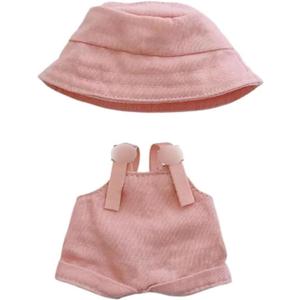 4 x 17cm Clothes Set(NO Doll),Hat & Overalls Set for 17cm Accessories Suit,Stylish Adorable Dolls Clothes Accessories,Cute Clothes for Dress up Unique Style (Style D)