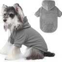 Dog Basic Hoodie Soft Dog Clothes Cold Weather Sweaters for Medium Large Dogs Cozy Fabric Warm Sweatshirt with Leash Hole (Grey, S (Back: 12.6",Chest:18.11", Neck: 13.78"))