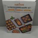 Zapstarz 5 Pieces Baking Pans Set, Nonstick Baking Sheet Tray Oven Pans Bakeware Set, Baking Supplies with Round/Square Cake Pan, Muffin Pan, Loaf Pan, Roast Pan, Stackable Baking Sets for Cooking